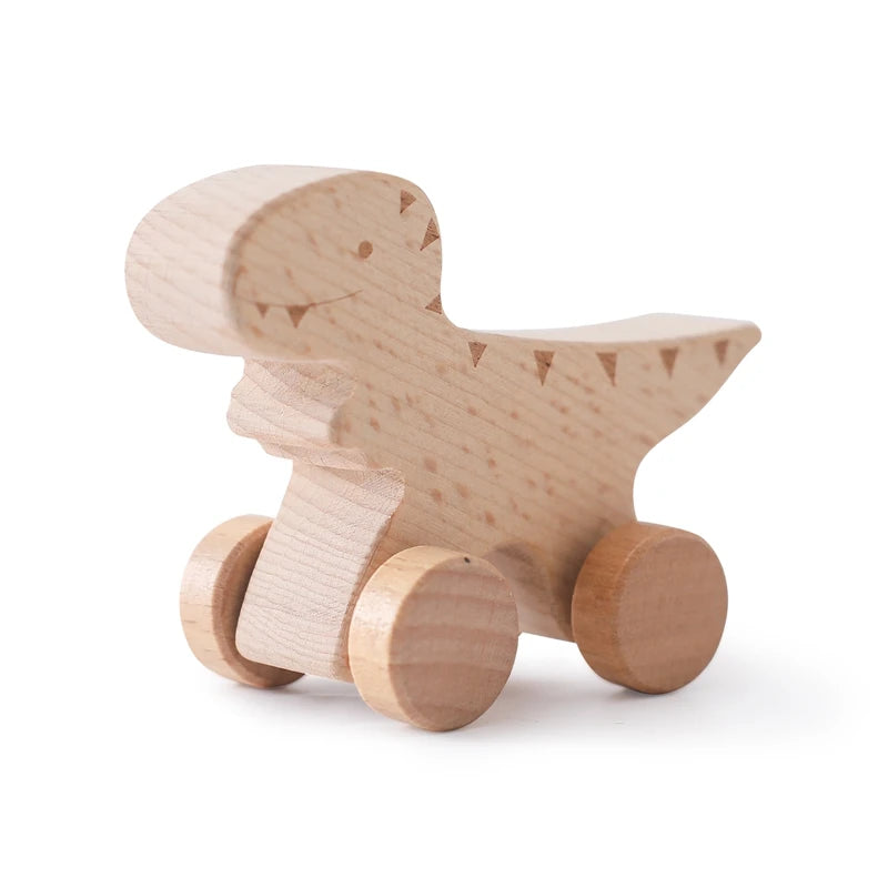 DinoCar™ – Mini Voitures Dinosaure en Bois Montessori