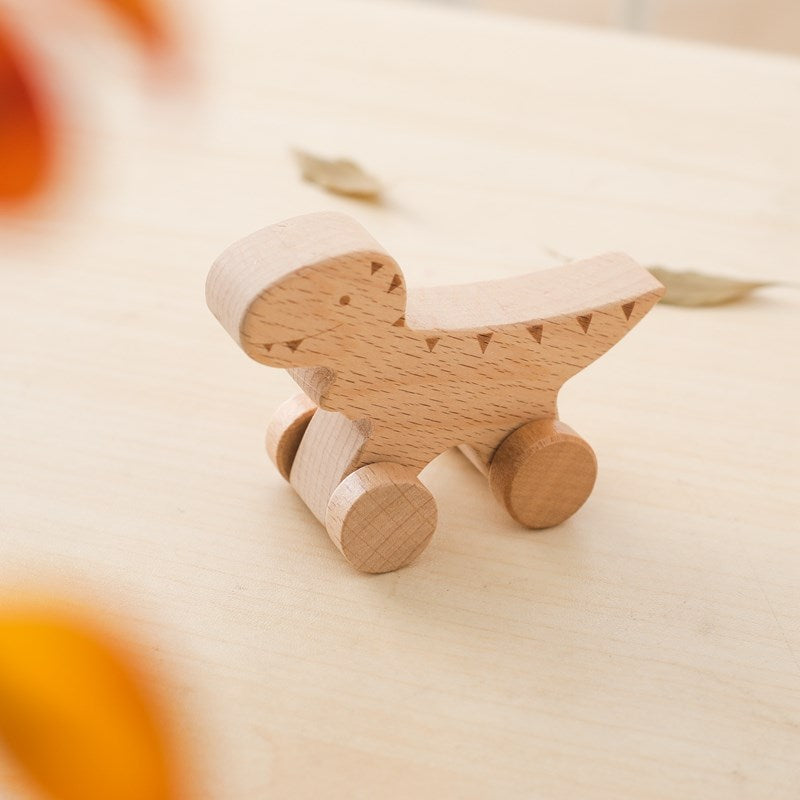 DinoCar™ – Mini Voitures Dinosaure en Bois Montessori