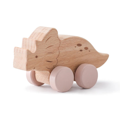 DinoCar™ – Mini Voitures Dinosaure en Bois Montessori