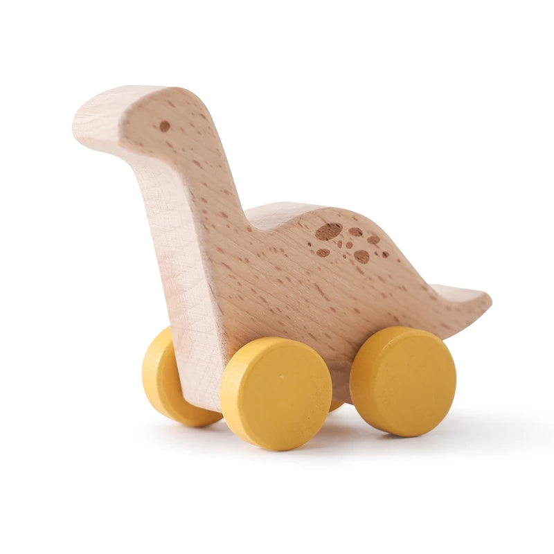 DinoCar™ – Mini Voitures Dinosaure en Bois Montessori