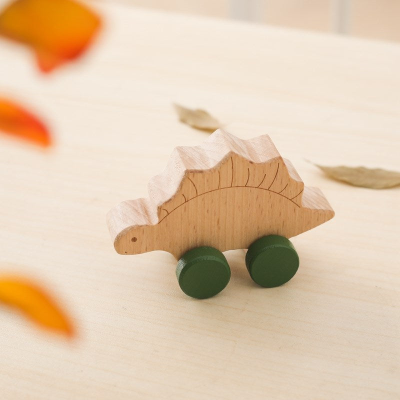 DinoCar™ – Mini Voitures Dinosaure en Bois Montessori
