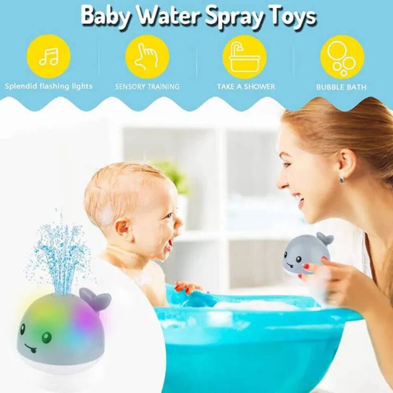 Baby Light Up Bath Toys Whale Automatic Sprinkler Bathtub Toys Pool Bathroom Shower Bath Toys for Toddlers Infant Kids Boy Gift - BB e MAMAN AMBRO