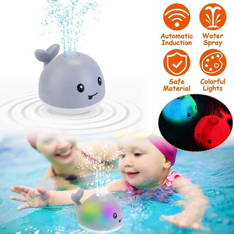 Baby Light Up Bath Toys Whale Automatic Sprinkler Bathtub Toys Pool Bathroom Shower Bath Toys for Toddlers Infant Kids Boy Gift - BB e MAMAN AMBRO