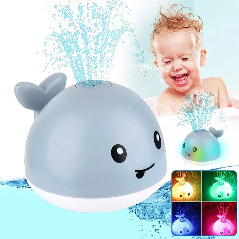 Baby Light Up Bath Toys Whale Automatic Sprinkler Bathtub Toys Pool Bathroom Shower Bath Toys for Toddlers Infant Kids Boy Gift - BB e MAMAN AMBRO