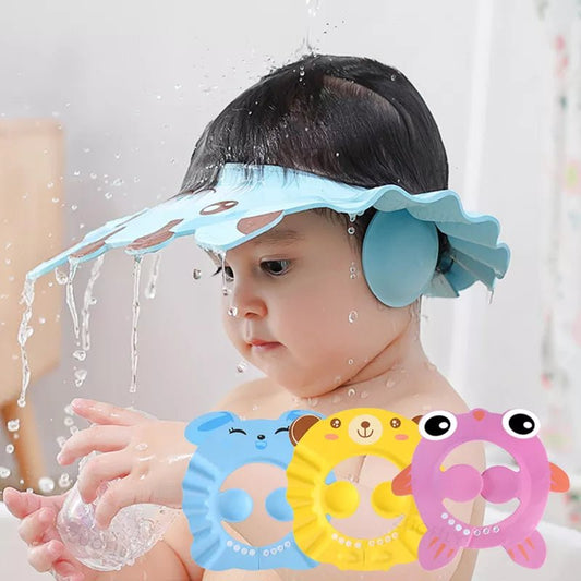 Baby Shower Soft Cap Adjustable Hair Wash Hat for Kids Ear Protection Safe Children Shampoo Bathing Shower Protect Head Cover - BB e MAMAN AMBRO