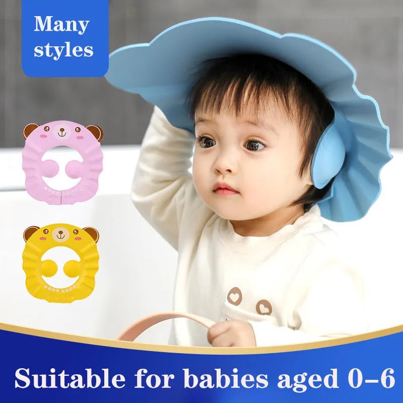 Baby Shower Soft Cap Adjustable Hair Wash Hat for Kids Ear Protection Safe Children Shampoo Bathing Shower Protect Head Cover - BB e MAMAN AMBRO